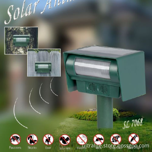Solar Ultrasonic Powered Animal Repeller Rechargeable AA Battery Insect Mice Killer Pest Repeller